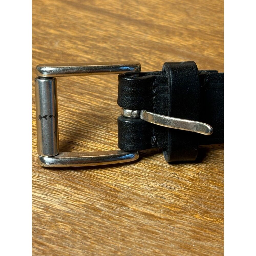 Lauren Ralph Lauren Black Italian Leather Belt Womens M Classic Preppy - Picture 5 of 11
